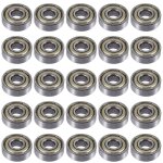 25pcs 608 zz roulements  billes, 608zz metal double shielded miniature deep groove skateboard ball bearings ...