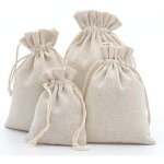 25pcs petits sachet en tissu pochon coton 10x14cm sac toile de cordon sachet bijoux sacs cadeau reutilisable ...