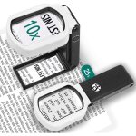 25x 10x loupe de lecture sur pied, grossissante loupe eclairante 9 led main libre, grande loupe de poche ...