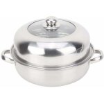 28 cm cuiseur vapeur en acier inoxydable avec couvercle en verre pour plaques vitroc�ramiques et � induction ...