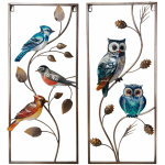2et extrieur tenture murale hiboux image relief oiseau jardin dcoration extrieure multicolore