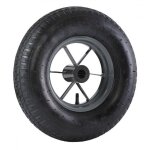 2gt roues et roulettes - roue brouette  pneu diamtre 400 x 100 alsage 25 longueur de moyeu 76 mm roulement ...
