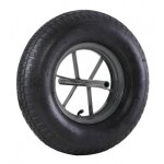 2gt roues et roulettes - roue brouette  pneu diamtre 400 x 100 avec axe acier 20 x 260 mm