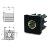 2gt roues et roulettes - embout � insert taraud� pour tube carr� 40x40 - m10 2 mm
