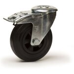 2gt roues et roulettes - roulette � oeil pivotante � frein diam�tre 125 mm roue caoutchouc noir - 100 ...