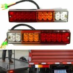 2pcs 12v feux de remorque led, universel led feux arrire 20led feux de recul freinage clignotant eclairage ...