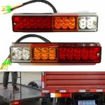2pcs 12v feux de remorque led, universel led feux arrire 20led feux de recul freinage clignotant eclairage ...