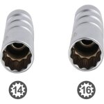 2pcs 14mm / 16mm douille de bougie d'allumage pivotante magn�tique, 3 / 8' cle bougies voiture douze ...