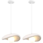 2pcs 20cm suspension lustre moderne lustre personnalis� cr�atif d'int�rieur plafonnier r�tro e27 blanc ...