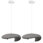 2pcs 20cm suspension lustre moderne lustre personnalis� cr�atif d'int�rieur plafonnier r�tro e27 gris ...