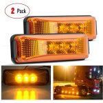 2pcs 3. 9 pouces 12v jaune 3 led camion remorque lumi�re ambre avant arri�re led feux de position lat�raux ...