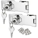 2pcs 3 inch cadenas � loquet porte en avec diff�rentes cl�s, moraillon de verrouillage, serrure bo�te ...