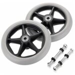 2pcs de 6 pouces roues en caoutchouc de remplacement - pour fauteuil roulant - roues avant rollator walker ...