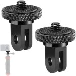 2pcs adaptateur de tr�pied en aluminium 1 / 4  fixation de tr�pied compatible pour gopro, sony, insta360, ...