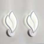 2pcs applique murale int�rieur led 12w, applique murale forme de feuille lampe murale moderne acrylique ...