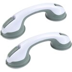 2pcs barre d?appui murale avec ventouse pour salle de bain, poign�e de baignoire de s�curit� pour les ...