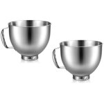 2pcs bol en acier inoxydable pour kitchenaid 4. 5 - 5 quart tilt head stand mixer pour kitchenaid mixer ...