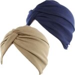 2pcs bonnet turban chimio femme front crois� coton stretch bonnet de nuit chapeaux bandeau foulard chimio ...