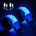 2pcs brassards lumineux � led rechargeable usb, brassard de course r�fl�chissant led running, bande clignotant ...