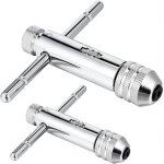 2pcs clés à tarauds à rochet clé à cliquet à poignée en t réglable support de robinet à cliquet m3 - ... 2pcs clés à tarauds à rochet clé à cliquet à poignée en t réglable support de robinet à cliquet m3 - ...