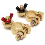 2pcs cosse borne batterie serrage brass clip connecteur pince cuivre car voiture