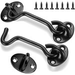 2pcs crochets de porte de grange acier inoxydable, 3 inch crochet et loquet � ?illet de cabine, verrou ...