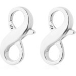 2pcs fermoir mousqueton double en argent sterling 925 pour bracelet, bijoux, bricolage, fabrication et ...