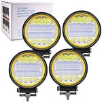 2pcs feu de travail led, 72w projecteur phare de travail feux spot flood feux antibrouillard con ambre ...