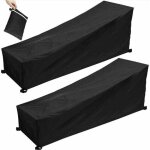 2pcs housse pour chaise longue, 200x75x40 / 70cm housse de protection bain de soleil avec cordon de serrage, ...