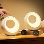 2pcs lampe de chevet led rgb sans fil dimmable avec t�l�commande, veilleuse rechargeable usb pour chambre, ...
