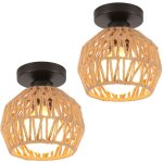 Norcks - 2pcs lampe de plafond rétro luminaire plafonnier tressé en corde de chanvre plafonnier d'intérieur ... Norcks - 2pcs lampe de plafond rétro luminaire plafonnier tressé en corde de chanvre plafonnier d'intérieur ...