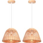 (2pcs) lampe de plafond rtro lustre en bambou lampe  suspension d'intrieur moderne pour salon, chambre, ...
