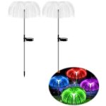 (2pcs)lampe solaire imperm�able en fiber optique avec m�duse, luminaire d�coratif d'ext�rieur, id�al ...