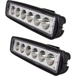 ? 2pcs ?led phare 6 pouces 18w projecteur spot longue port�e moto feux de travail lampe 12v hors route ...