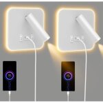 2pcs liseuse de chevet led, appliques murales led int�rieures avec interrupteur port usb, 360�r�glable ...