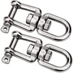 2pcs m8 manille pivotante en acier inoxydable 304 de qualit� marine ancre m�choire pivotante double �merillon ...