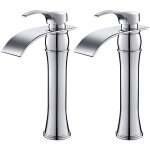 Auralum - 2pcs mitigeur lavabo cascade rond pour vasque  poser robinet pour lavabo et vasque salle de ...