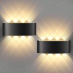 2pcs moderne impermable lampe murale led applique murale up down aluminium lche - murs led intrieur ...