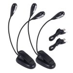 2pcs music stand light clip on led book lights dual arm reading