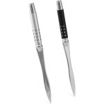 2pcs ouvre lettre �l�gant, coupe papier en fer et acier - 16 cm - argente et noir