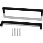 2pcs poignee de meuble cuisine noir, acier inox poign�es meubles carr�e entraxe 256 mm, pour commode ...