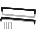 2pcs poignee de meuble cuisine noir, acier inox poign�es meubles carr�e entraxe 288 mm, pour commode ...