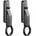 2pcs porte cl� clip, porte - cl�s tactique avec 4pcs anneaux, en acier inoxydable pour ceinture de hommes ...