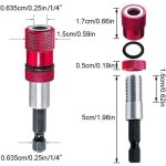 2pcs porte - embouts magn�tique avec but�e de profondeur 1 / 4 pouce mandrin de tournevis cloison s�che ...