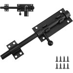 2pcs porte noire en acier inoxydable ? serrure portail ext�rieur ? verrou de porte ? longueur 200 mm ...