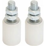 2pcs poulie de porte coulissante, roulettes pivotantes, roue avec roulements � billes, plaque de guidage, ...