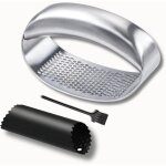 2pcs presse ail inox  bascule solide, hachoir manuel en acier inoxydable, pressoir presse pure avec ...