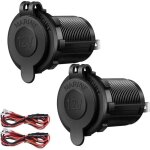 2pcs prise allume cigare voiture tanche avec fusible 10a, 12v / 24v adaptateur universel rallonge allume ...