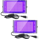 2pcs projecteur uv led 100w lumire noire ip65 impermable, lampe led ultra - violet, eclairage effet pour ...