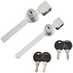 Zvd - 2pcs premium quality reptile vivarium terrarium showcase sliding glass door lock and key, clip ...